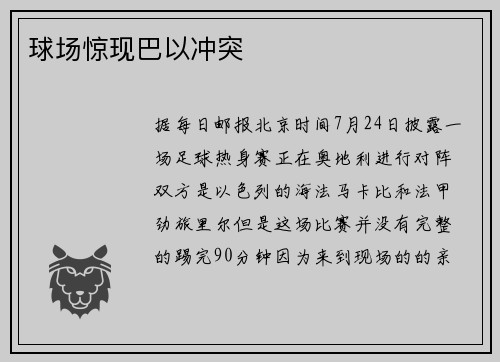 球场惊现巴以冲突